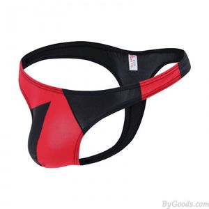 Sexy Irregular Ropa interior de la bolsa del bulto del empalme del contraste del color para los escritos de los hombres De poca altura Marica Ropa interior calzoncillos finos Correa