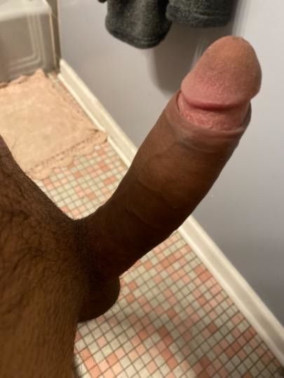 Latino with stiff long delicious uncut 8in cock, I wanna poke my throat with that cock mmm