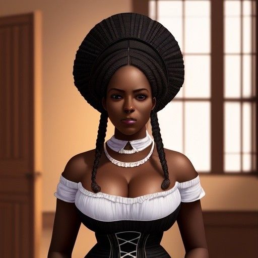 Black woman in antebellum maid outfit2