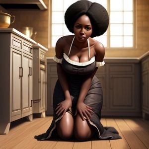 Sexy ebony maid