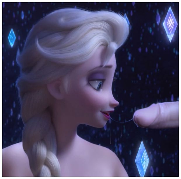 Elsa trying some cock sucking.
