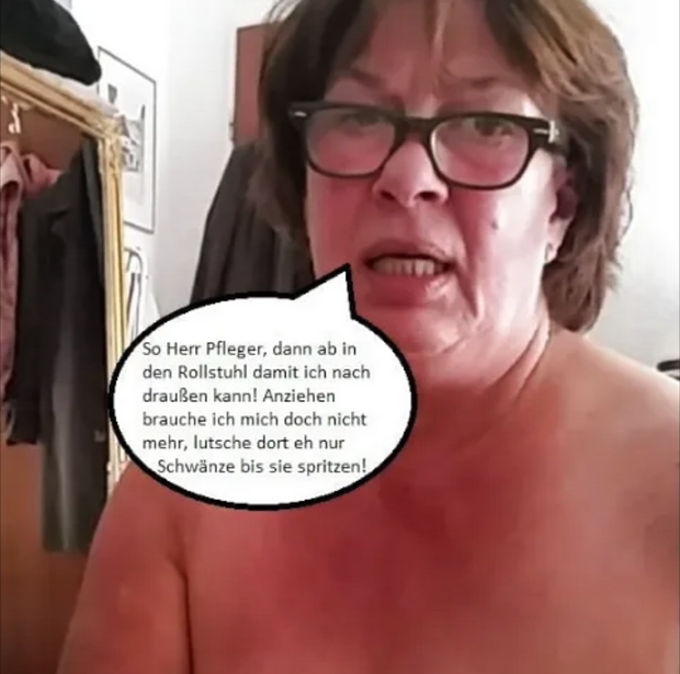 Die alte drecksau braucht sperma