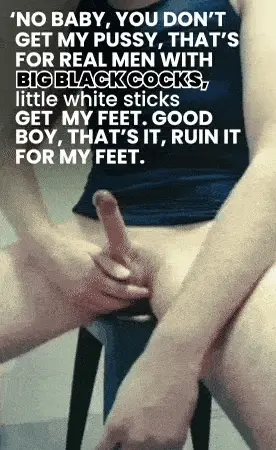 Aw, look at the loser cuck ruining his load for feet