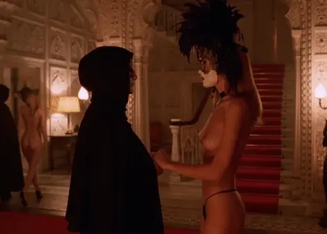 A pleasant conversation interrupted by a mysterious man while several couples are entering pleasure rooms - Eyes Wide Shut Orgy