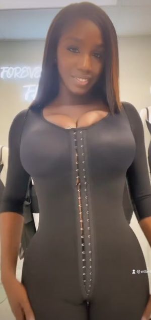 Ellie Mae black body stocking cameltoe