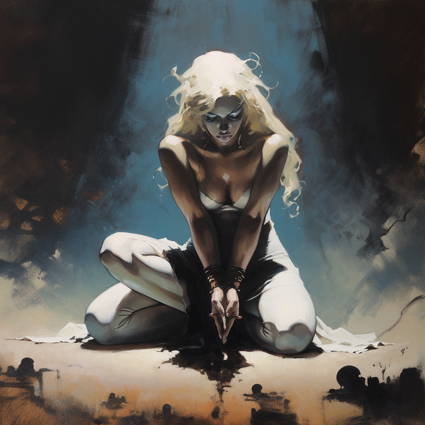 Sexy cultist praying