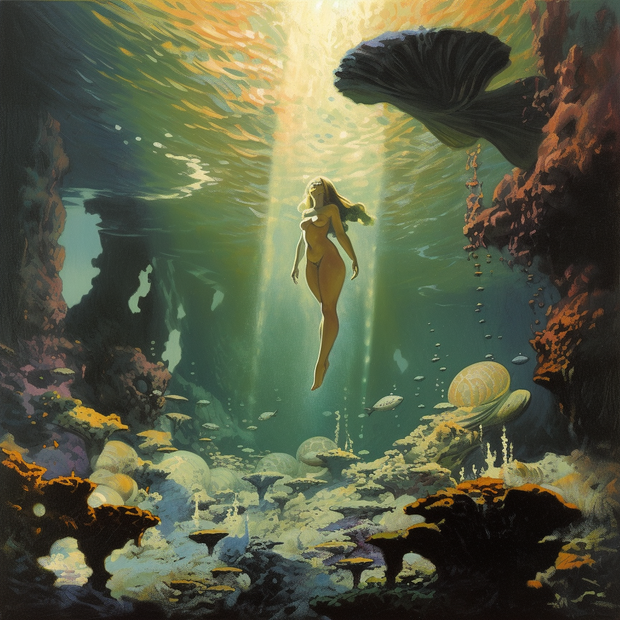 Swimming in the sea