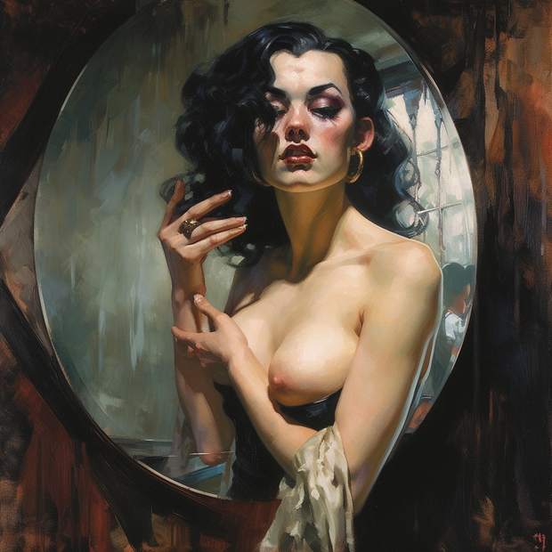 Elizabeth in the mirror