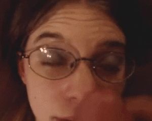 Sexy teen huge load glasses