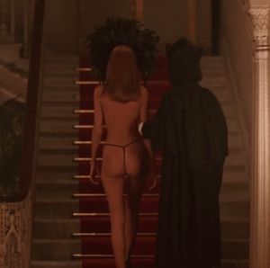 Sexy masked servant leaving into unknown with a mysterious man - Eyes Wide Shut Orgy