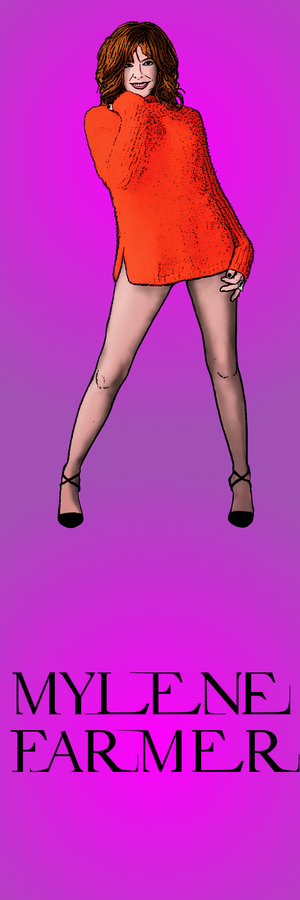 Mylène Farmer drawing (bookmark to be printed)