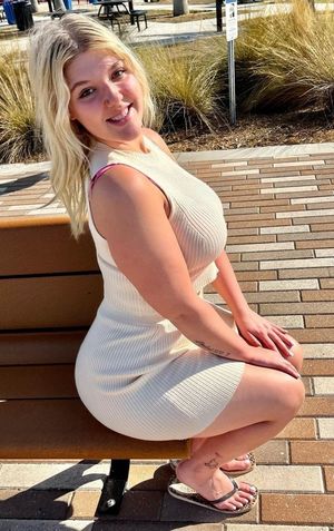 Destiny white dress on bench