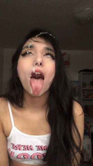 I wish that was MY spunk all over her cute face with her doing that ahegao stuff