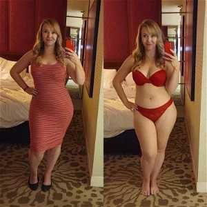 Your friends know after a few drinks her dress will come off
