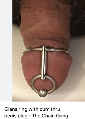 Chain gang glans ring with urethral tube