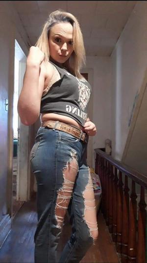 Riley Bull being seductive.