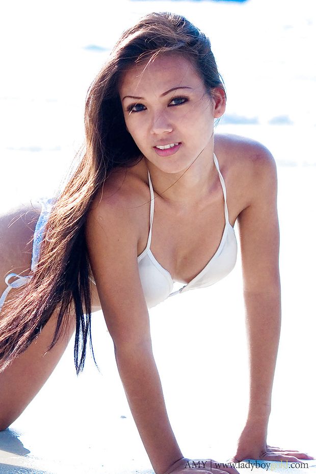 Beautiful ladyboy Amy poses in skimpy bikini #4