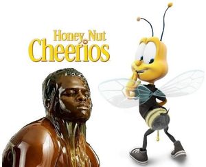 Honey nut on his face