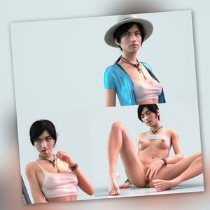 Saki playing with her wet pussy lips