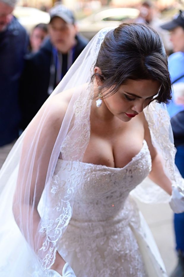 Selena Gomez big boos in wedding dress