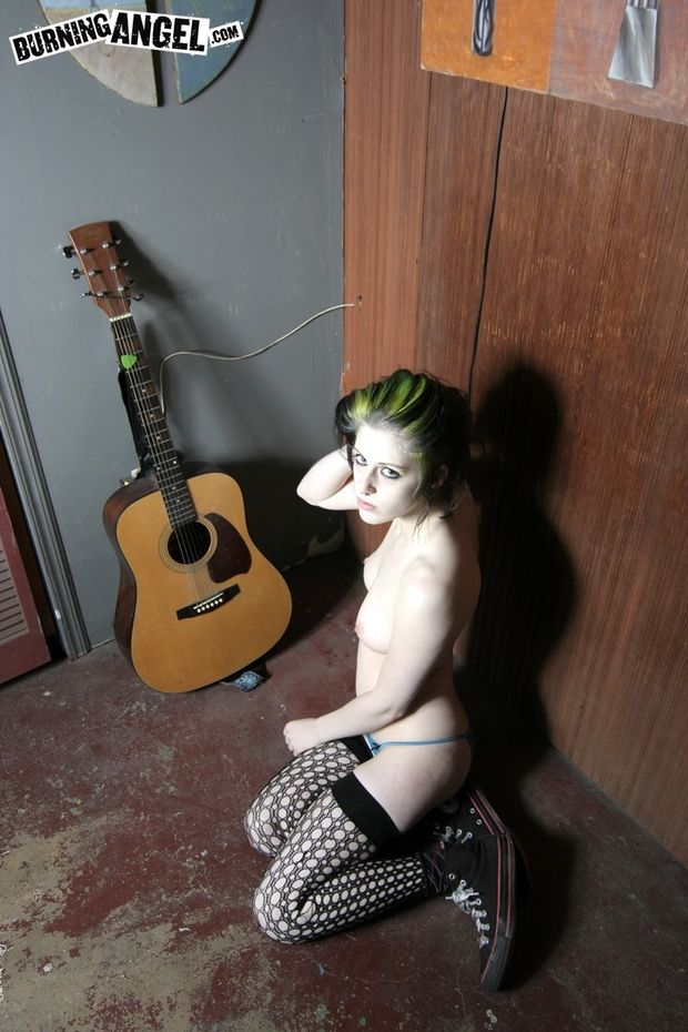 Sexy Goth Misfit Loses her Clothes to Display her Soft Body and Perky Tits. #7