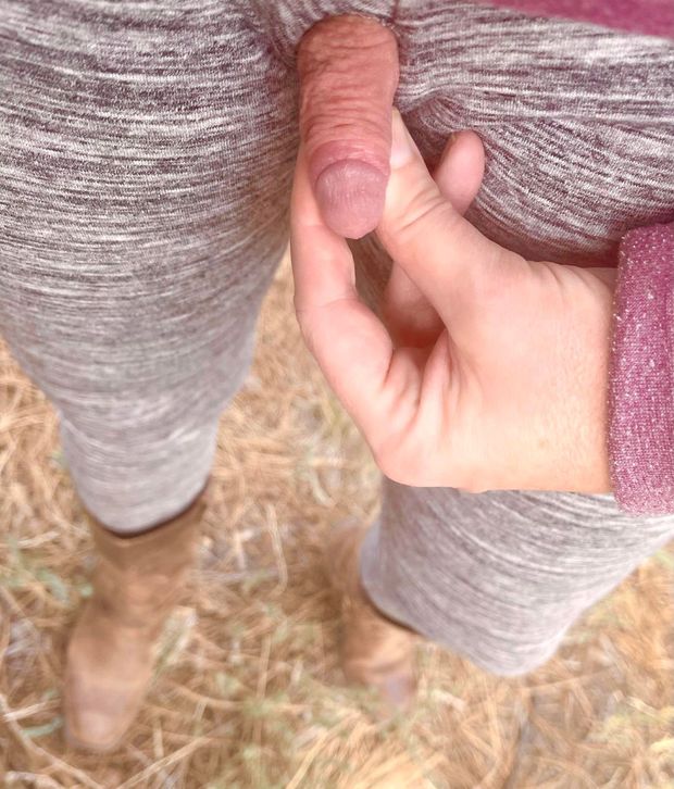 Date hike (I cut a hole in my leggings.) It felt good to feel the breeze on my clit