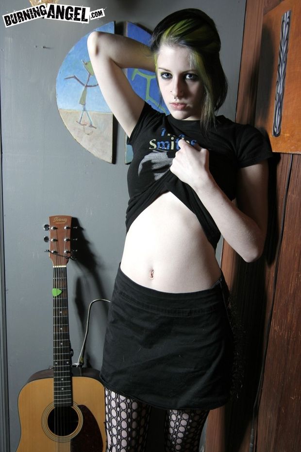 Sexy Goth Misfit Loses her Clothes to Display her Soft Body and Perky Tits. #3