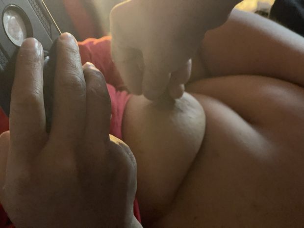 Haven’t stopped playing with her tits