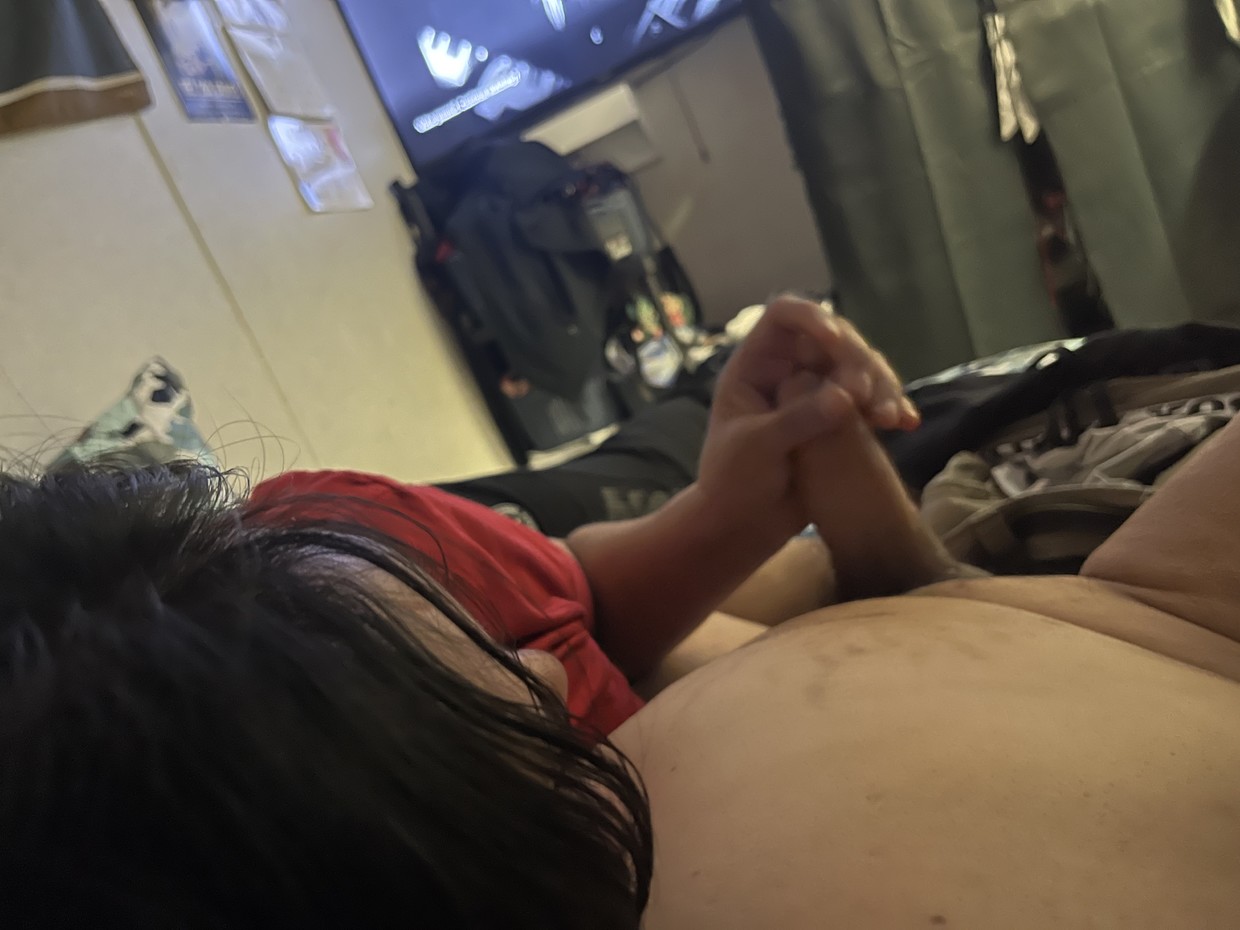 I think she’s on planning to play with my cock all night
