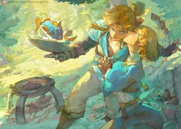 zelda and link (tears of the kingdom) by Cutesexyrobutts