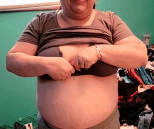 BBW flashes her tits