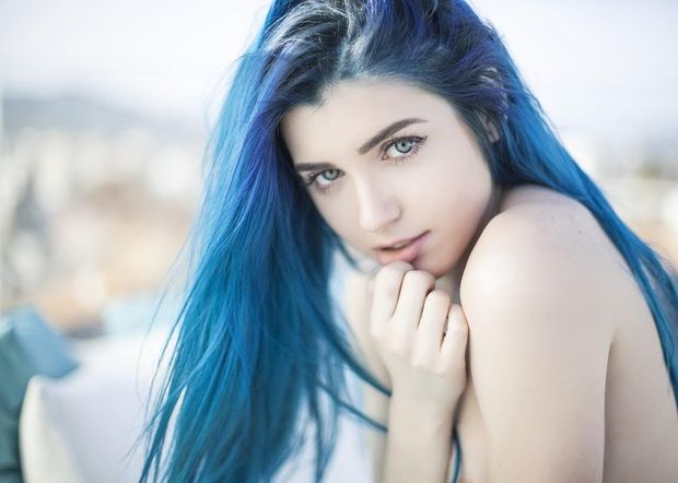 Blue over blue