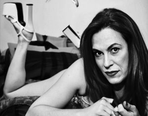 Brunette Tgirl high heels