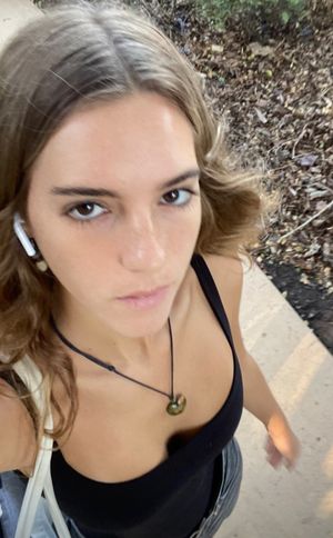 Emily looking up selfie
