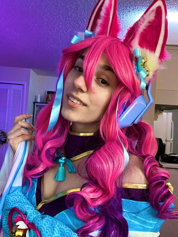 Cute gamer 'cosplaying' as your sexy pet... I guess you'll have to 'cosplay' fucking her then...