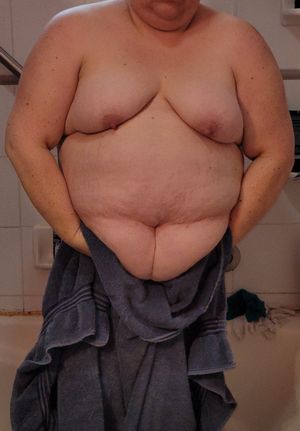 BBW drying off after a shower