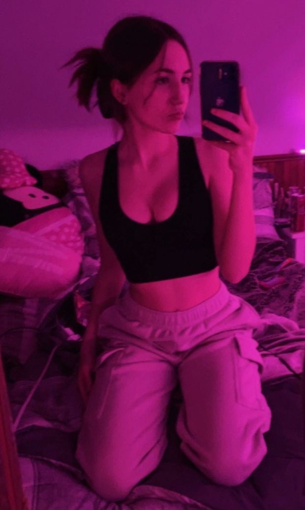 Maggie self shot purple light