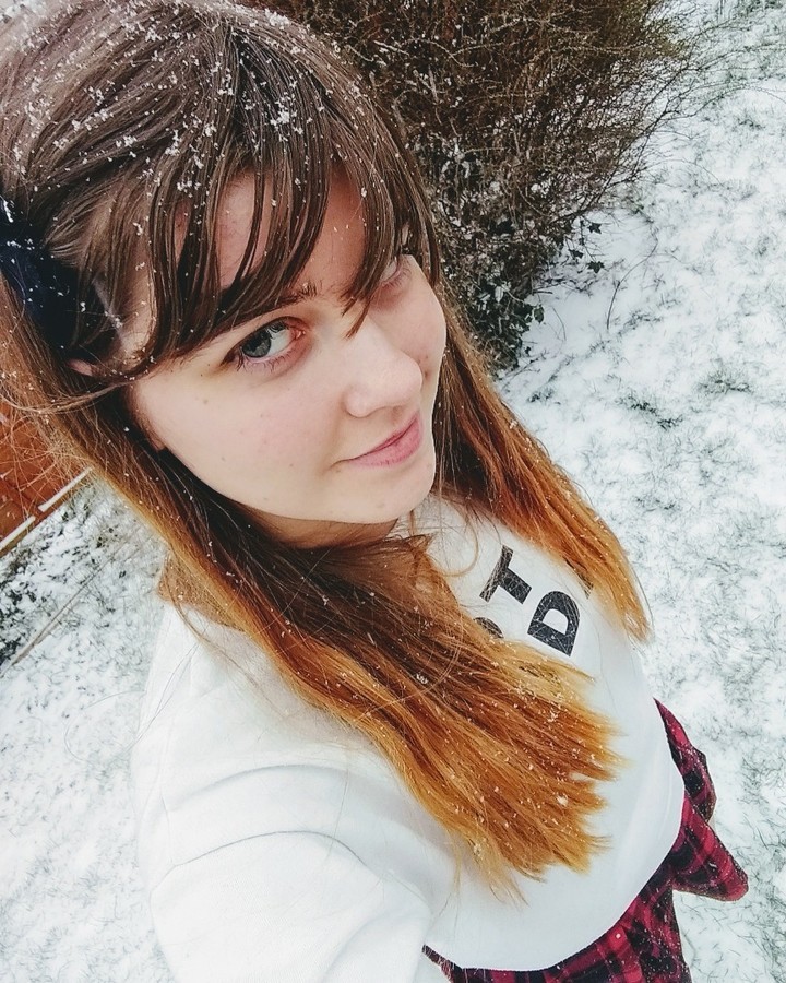 Anna's going to be covered in a lot more white stuff than that later tonight... And by the look on her face, she can't wait...