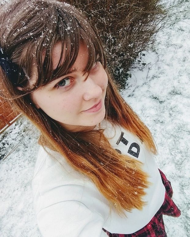 Anna's going to be covered in a lot more white stuff than that later tonight... And by the look on her face, she can't wait...