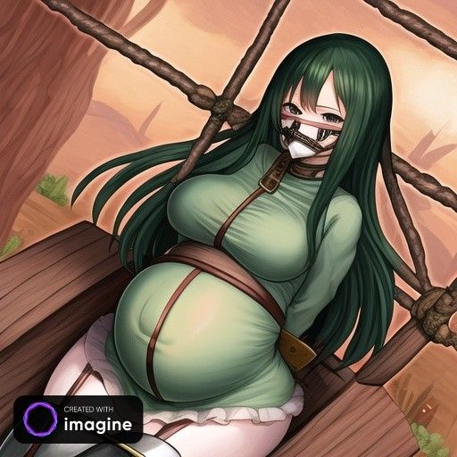 Pregnant hentai slave in pillory