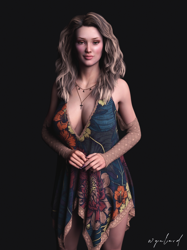 Sophia dresses more and more like a slut - no panties and her nipples are visible most of the time thru this fabric