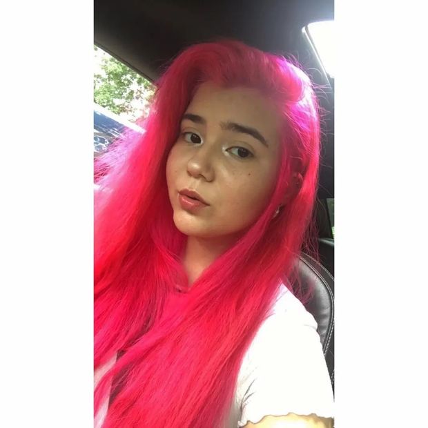 My adorable cousin with pink hair #2