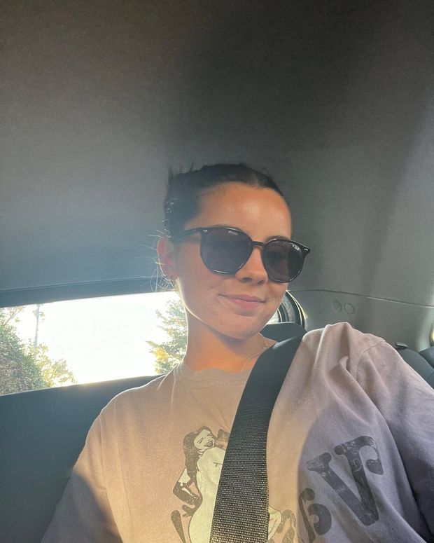 The sunglasses are to hide the bruises... She and her daddy had a fun night...