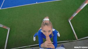Sexy football babe blowjob