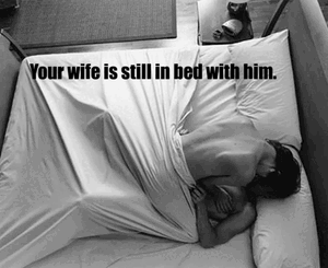 She spends the day with him in his hotel room.