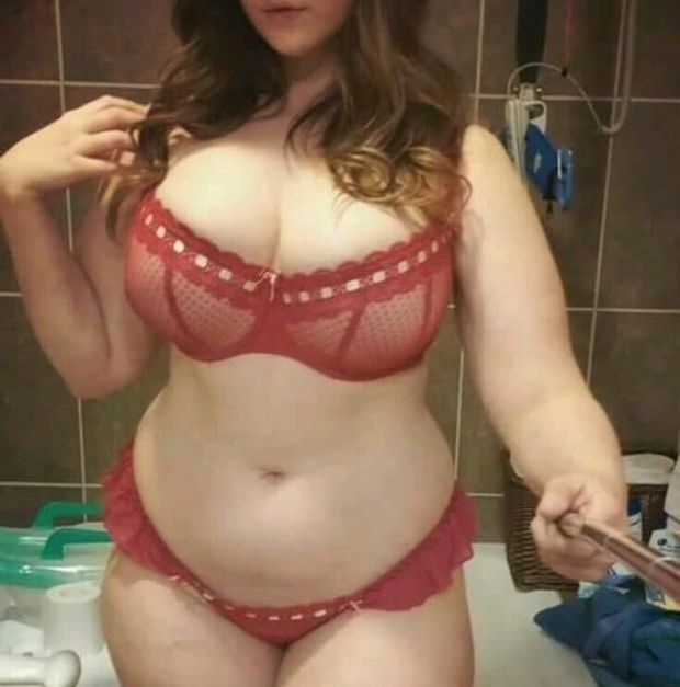 BBW in Red bra and panties