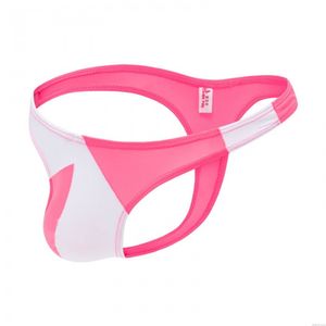 Sexy Irregular Color Contrast Splicing Low Rise Sissy Underwear Thin Underpants Bulge Pouch Thong Lingerie For Men Briefs