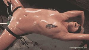 Sexy whore on the fuck machine