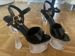 Sexy transparent high heels platforms