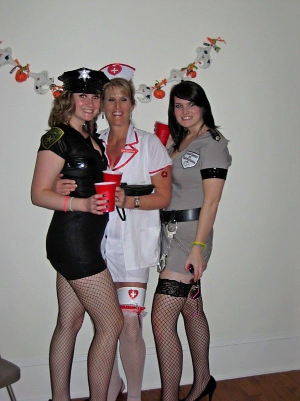 fishnet costume trio